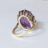 Vintage 8K Gold Amethyst Cocktail Ring, 1960s