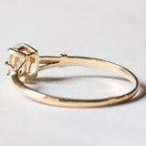 Anello vintage in oro 18K con acquamarina, anni ‘50/‘60