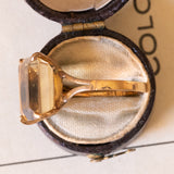 Anello vintage da cocktail in oro 18K con quarzo citrino, anni ‘50/‘60