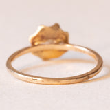 Anello retró a forma di fiore in oro giallo 18K con perla bianca, anni ‘40