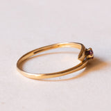Anello vintage in oro 18K con rubino, anni ‘50