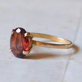 Vintage 18K gold garnet ring, 1960s