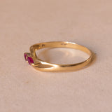 Vintage ring in 18K gold with rubies, 1970s