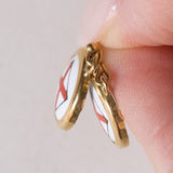 Orecchini vintage in oro giallo 18K con ceramica e smalti, anni ‘80