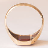 Anello vintage da sigillo in oro 14K con agata, anni ‘50/‘60