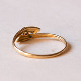 Anello vintage in oro 18K con rubino, anni ‘50