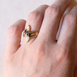 Anello vintage in oro 18K con zaffiri, anni ‘60