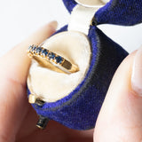 Veretta vintage in oro giallo 18K con zaffiri (0.45ctw ca.), anni ‘60