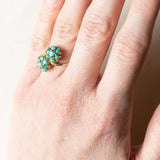 Anello Toi et Moi vintage in oro 18K con turchesi, anni '50/'60