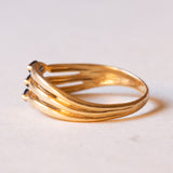 Anello vintage in oro 18K con zaffiri, anni ‘50/‘60