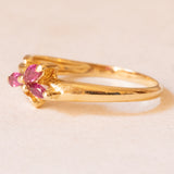 Anello vintage in oro giallo e in oro bianco 18K con rubini e diamanti, anni ‘60