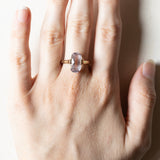 Anello vintage in oro 8K con ametista, anni ‘70