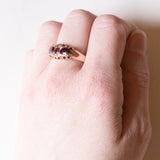 Anello in oro 9K con granati e diamanti, anno 2003