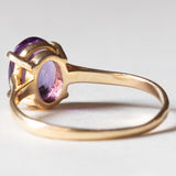 Anello vintage in oro 18K con ametista, anni ‘50/‘60