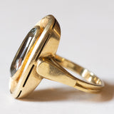Anello vintage in oro 18K con acquamarina, anni ‘70