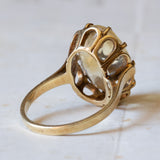 Vintage cocktail ring in 14K gold with yellow citrine quartz, 1960s