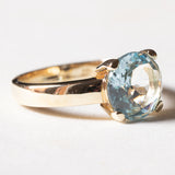 Anello vintage in oro 9K con topazio azzurro, anni ‘60