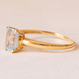 Anello vintage in oro giallo 18K con topazio azzurro (0.80ct ca.), anni ‘60
