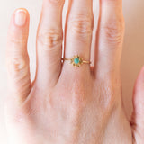 Anello vintage in oro giallo 18K con turchese, anni ‘50/‘60