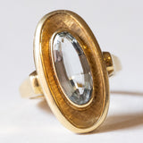 Anello vintage in oro 18K con acquamarina, anni ‘70