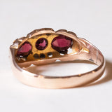 Anello in oro 9K con granati e diamanti, anno 2003