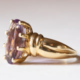 Anello vintage in oro 18K con ametista, anni ‘60