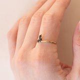 Anello vintage in oro 14K e zaffiri, anni ‘60/‘70