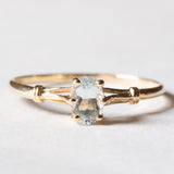 Anello vintage in oro 18K con acquamarina, anni ‘50/‘60