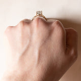 Coppia di anelli vintage in oro 9K con acquamarina (2.50ct ca .) e ametista (2.20ct ca.), anni ‘70/‘80