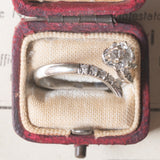 Anello vintage in oro bianco 18K con diamanti (0.29ctw ca.), anni ‘70