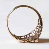 Anello “triplo” vintage in oro 18K con diamanti (0.30ctw ca.) e rubini, anni ‘70