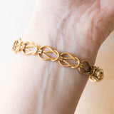 Braccialetto vintage in oro giallo e in oro bianco 18K con zaffiro (2.60ct ca.) e diamanti (1ctw ca.), anni ‘60