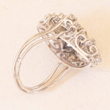 Anello vintage in oro bianco 18K con diamanti (1.75ctw ca.), anni ‘50/‘60
