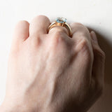 Anello vintage in oro 9K con topazio azzurro, anni ‘60