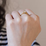 Solitario vintage in oro 14K con diamante (0.25ct ca.), anni ‘60/‘70