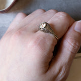 Art Deco solitaire in 18K gold and silver with approx. 1ct diamond, 1920s