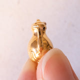 Ciondolo vintage a forma di caffettiera in oro 18K