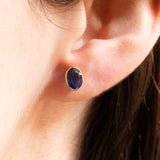 Orecchini vintage in oro 18K con zaffiri blu, anni ‘70
