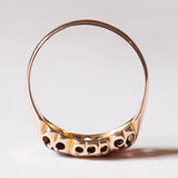 Anello in oro 9K con granati e diamanti, anno 2003