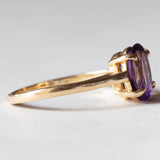 Anello vintage in oro 18K con ametista, anni ‘50/‘60