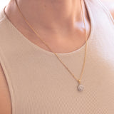 Vintage 18K gold necklace with diamonds (0.40ctw approx.), 1970s