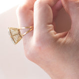 Anello vintage da cocktail in oro 14K con acquamarina (10ct ca.), anni ‘60/‘70