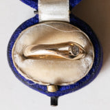 Solitaire vintage en or 14 carats avec diamant taillé en brillant (env. 0,10 ct), années 1970