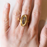 Anello vintage in oro 18K con acquamarina, anni ‘70