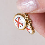 Orecchini vintage in oro giallo 18K con ceramica e smalti, anni ‘80