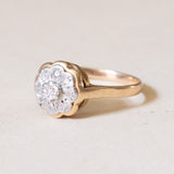 Bague marguerite ancienne en or 18 carats et diamants, années 1930/40