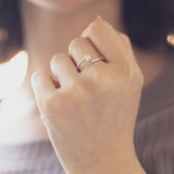 Solitario in oro bianco 18K con diamante di taglio vecchio di 0.55ct ca.