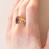 Anello vintage in oro 18K con ametista, anni ‘60