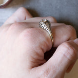 Art Deco solitaire in 18K gold and silver with approx. 1ct diamond, 1920s