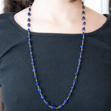Collana vintage in oro giallo 18K con lapislazzuli, anni ‘60/‘70